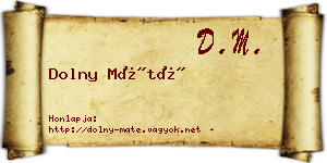 Dolny Máté névjegykártya